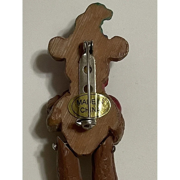 Vintage Resin Brooch Pin Teddy Bear I Love You - Moving Arms & Legs 3” - Picture 5 of 7